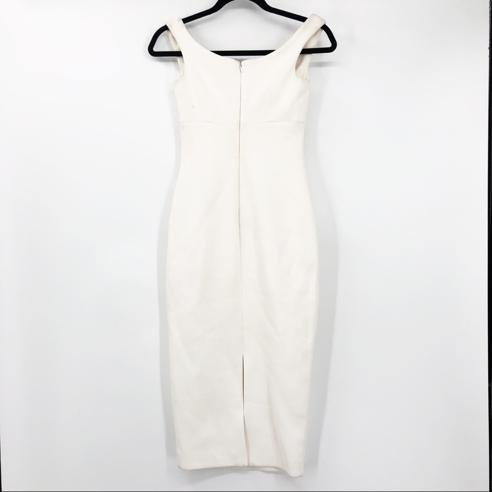 Cinq A Sept Garnet Bodycon Midi Dress Ivory White Off The Shoulder Size 0 - Picture 6 of 10